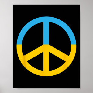 Fredssymbol med ukrainska flaggans färger poster