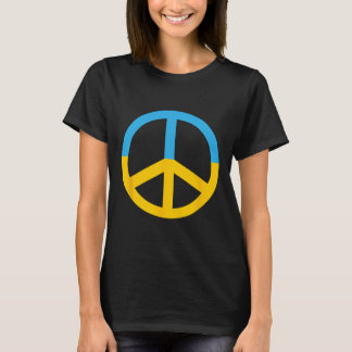Fredssymbol med ukrainska flaggans färger t shirt