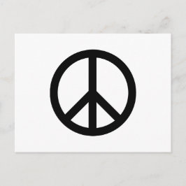 Fredssymbol mot Krig svart, vit modern Vykort
