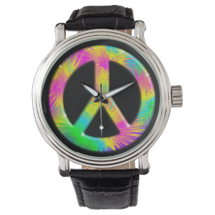 Fredssymbol Psychedelic Art Design-klockor Armbandsur