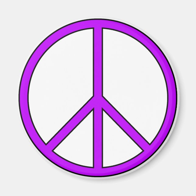 Fredssymbol Skriv under Kärlek Hippie Anti Krig Pr Magnet (Framsidan)