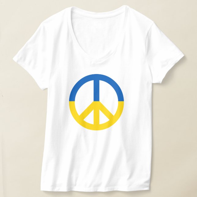 Fredssymbol Ukraina Blue Gult Flagga Färg T Shirt (Laydown)