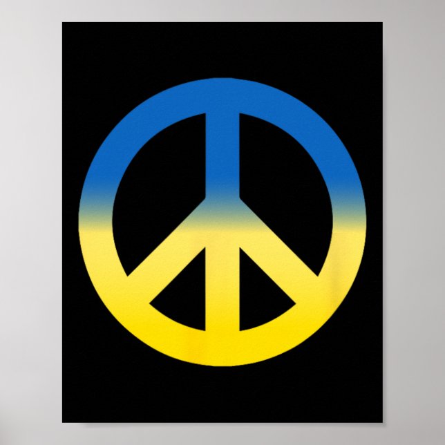 Fredssymbol - Ukrainas flagga färger med fred S Poster (Framsidan)
