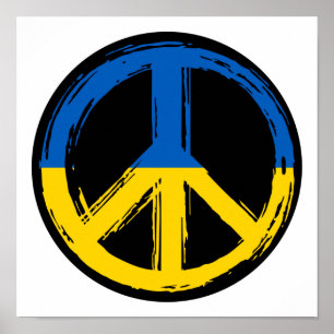 Fredssymbolen för Ukraina står i förhållande till Poster