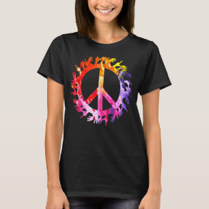 Fredssymbolen Hand Sign Tye Dye Awareness Tee