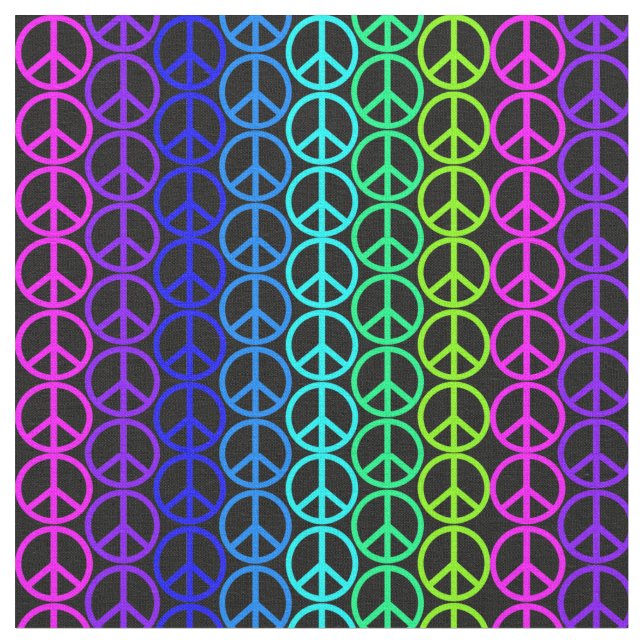 Fredssymbolen hippie pacific Sign. Vintage Tyg (Närbild)