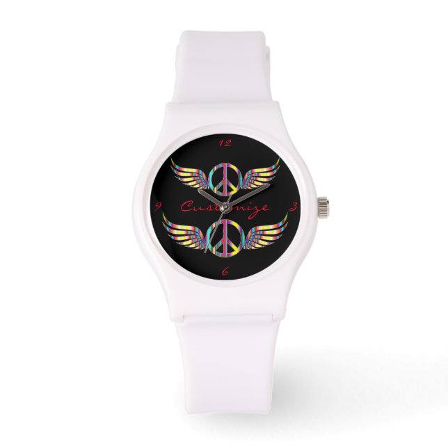 Fredssymbolen Thunder_Cove för Winged Hippie Armbandsur (Framsida)