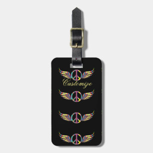 Fredssymbolen Thunder_Cove för Winged Hippie Bagagebricka
