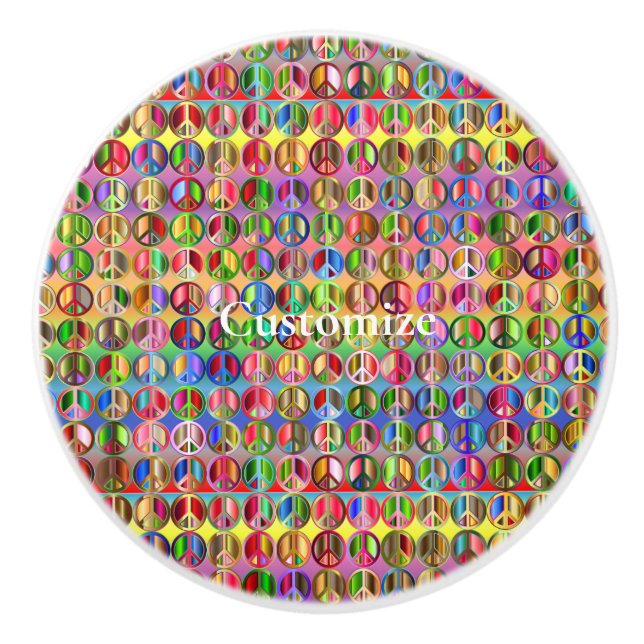 Fredssymboler för flera färgader, mönster Thunder_ Knopp (Framsidan)