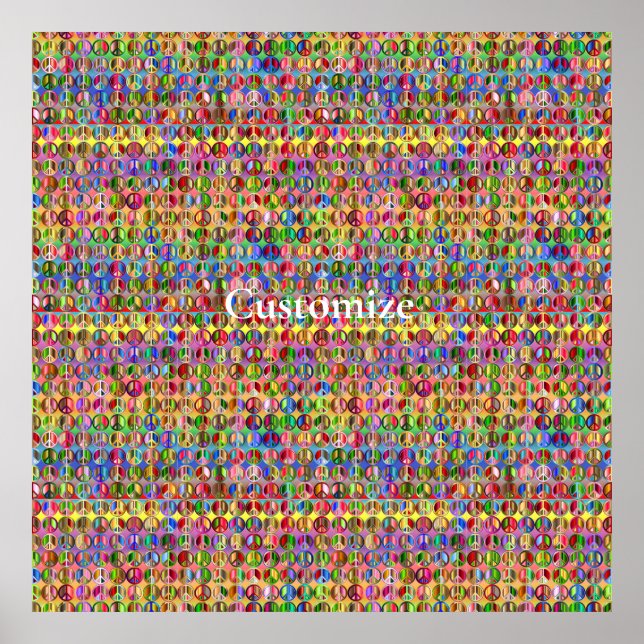 Fredssymboler för flera färgader, mönster Thunder_ Poster (Framsidan)