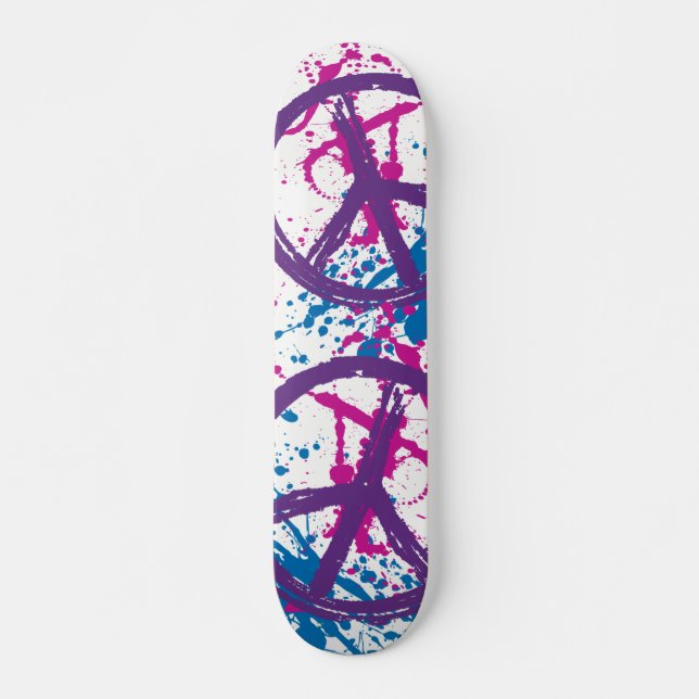 FREDSSYMBOLER MÅLAR SPLATTEREN SKATEBOARD BRÄDA 20,5 CM (Framsida)