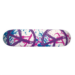 FREDSSYMBOLER MÅLAR SPLATTEREN SKATEBOARD BRÄDA 20,5 CM