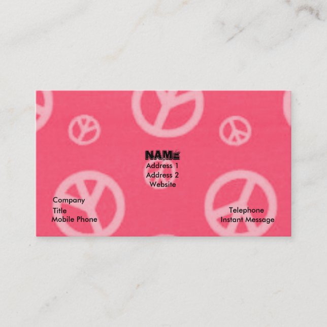 FREDSSYMBOLERAFFÄR & TELEFONKORT VISITKORT (Framsida)