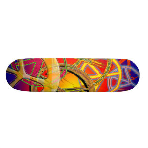 FREDSSYMBOLERCOLLAGESKATEBOARD OLD SCHOOL SKATEBOARD BRÄDA 18 CM