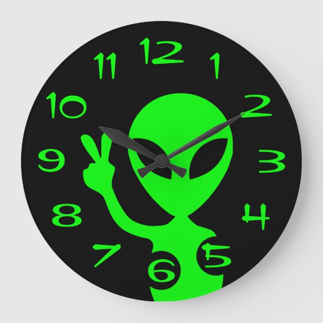 Fredstecken Alien Wall Clock Stor Klocka (Framsida)