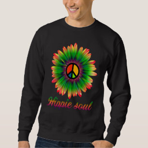 Fredstecken av blomma Daisy Hippie Soul Daisy Flow Lång Ärmad Tröja