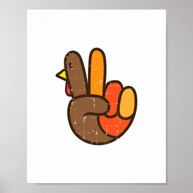 fredstecken av coola av kalkonhand thanksgiving hi poster (Framsidan)