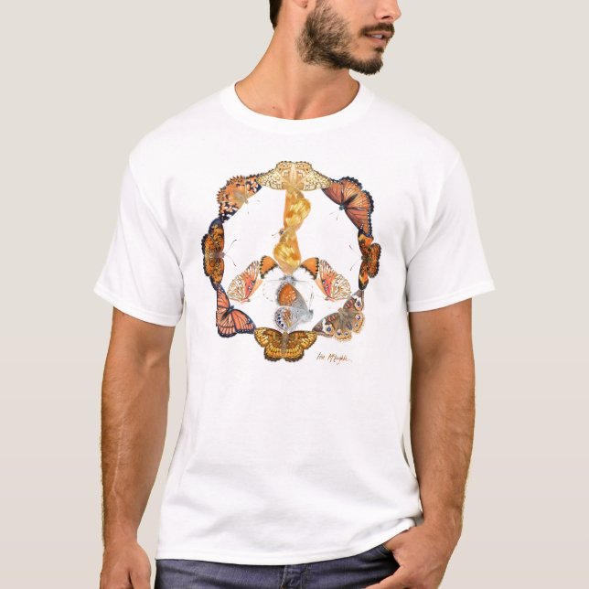 fredstecken av fjärilar tee (Framsida)