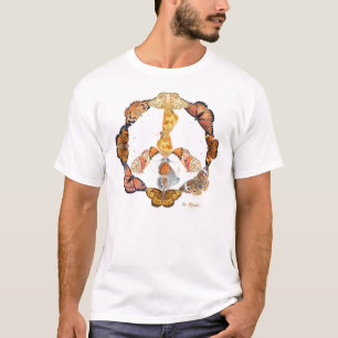 fredstecken av fjärilar tee shirt