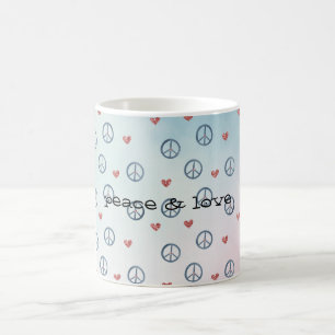 Fredstecken av Gult med av vattenlevande Rosa Tie Kaffemugg