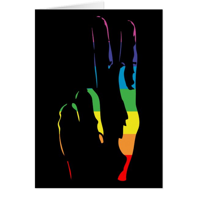 fredstecken av regnbåge, pride OBS kort (Framsidan)