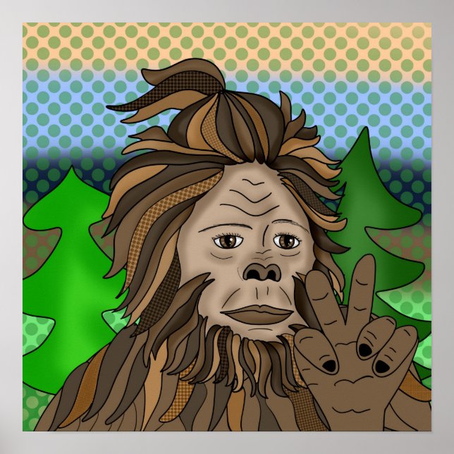 Fredstecken Bigfoot Sasquatch Poster (Framsidan)