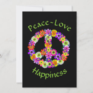 Fredstecken Blommigt Peace Kärlek Happity Kort