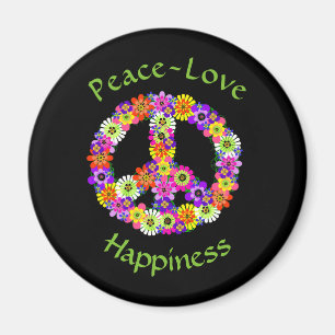 Fredstecken Blommigt Peace Kärlek Happity Magnet