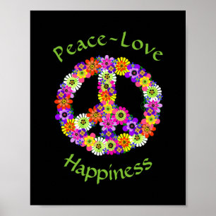 Fredstecken Blommigt Peace Kärlek Happity Poster