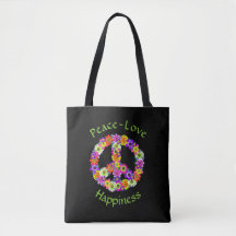 Fredstecken Blommigt Peace Kärlek Happity Tote Bag