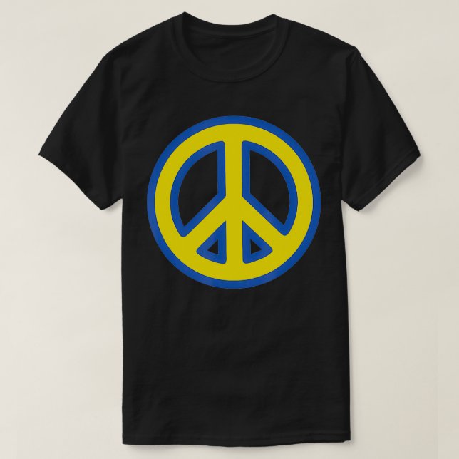 FREDSTECKEN Blue & gult Ukrainas Solidarity Uk T Shirt (Design framsida)