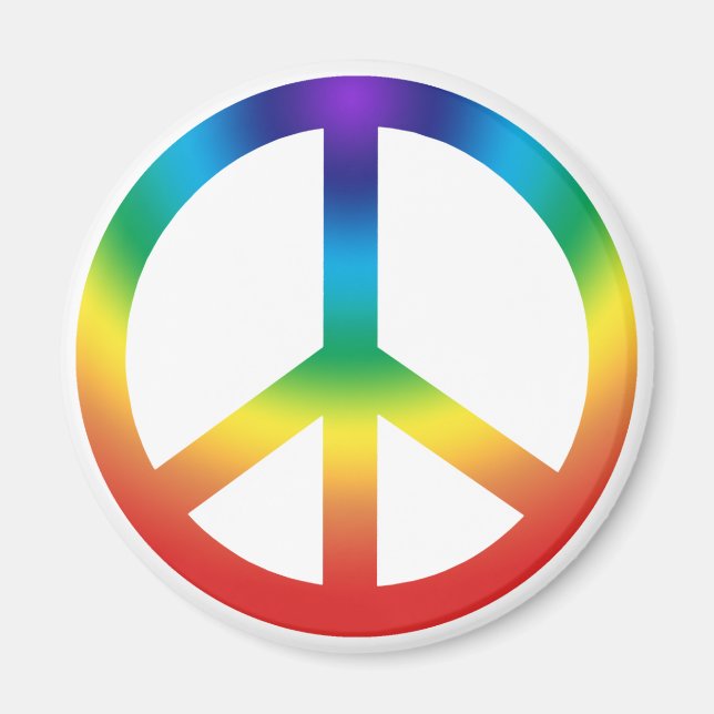 Fredstecken Button; Chakra Färg Magnet (Framsidan)