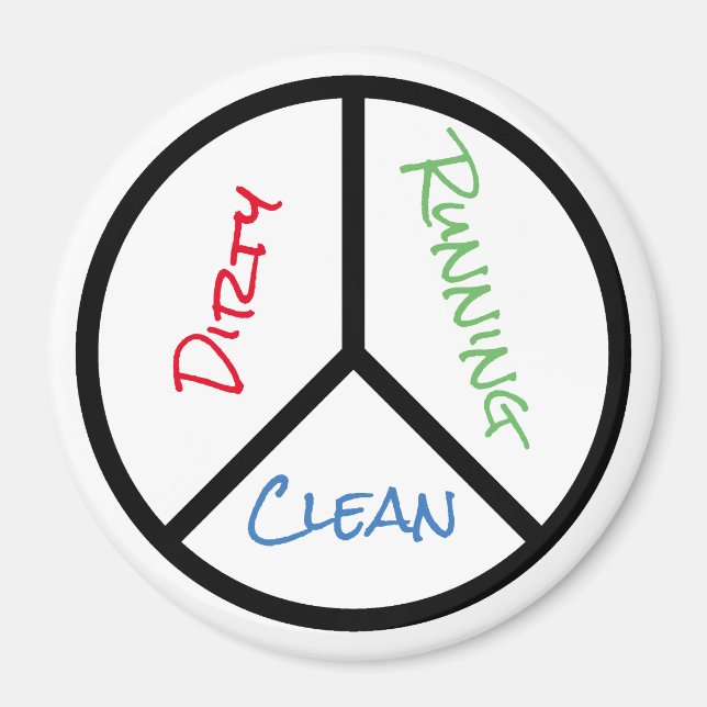 Fredstecken Clean Dirty Running Dishwasher Magnet (Framsidan)