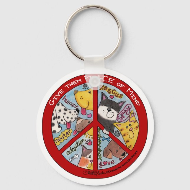 Fredstecken-Djurskydd Nyckelring (Framsida)