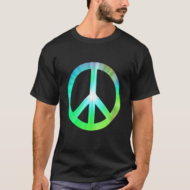 Fredstecken Färg Gradient Light Hope Peace T Shirt (Framsida)