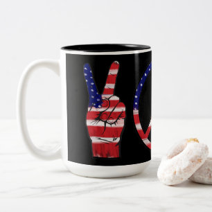 Fredstecken Flagga-två-tonkaffe-Mugg Två-Tonad Mugg