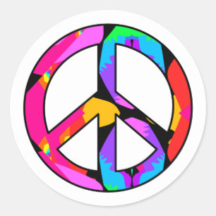 Fredstecken Flamingo Stänk Stickers Runt Klistermärke