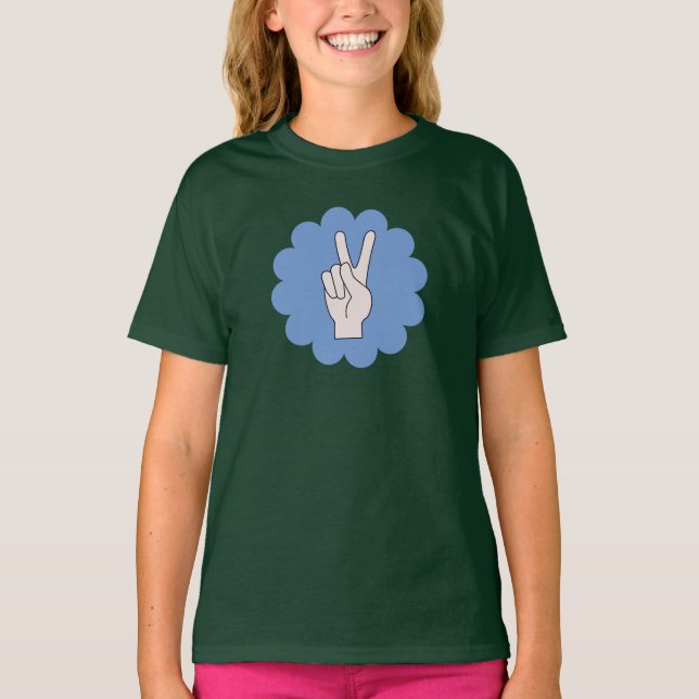 Fredstecken Flower Power Girls Shirt T (Framsida)