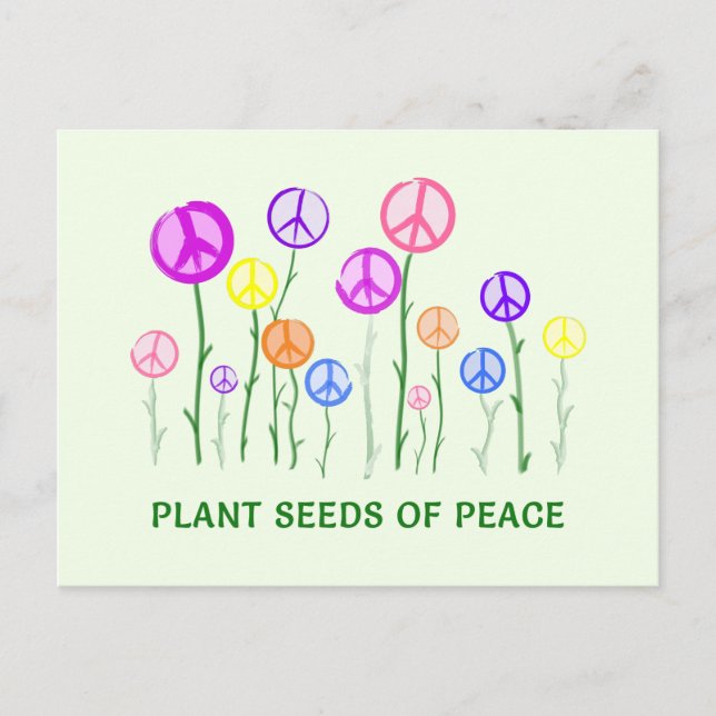 fredstecken Flowers Postcard - Plant Seeds of Peac Vykort (Framsida)