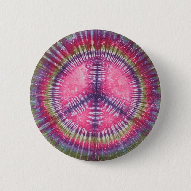 Fredstecken för lila Rosa Tie Dye Button Knapp (Framsida)