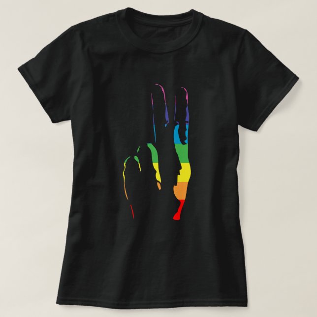 fredstecken för regnbåge, pride t shirt (Design framsida)