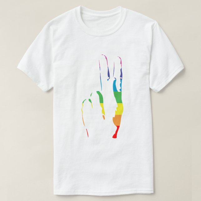 fredstecken för regnbåge, pride t shirt (Design framsida)