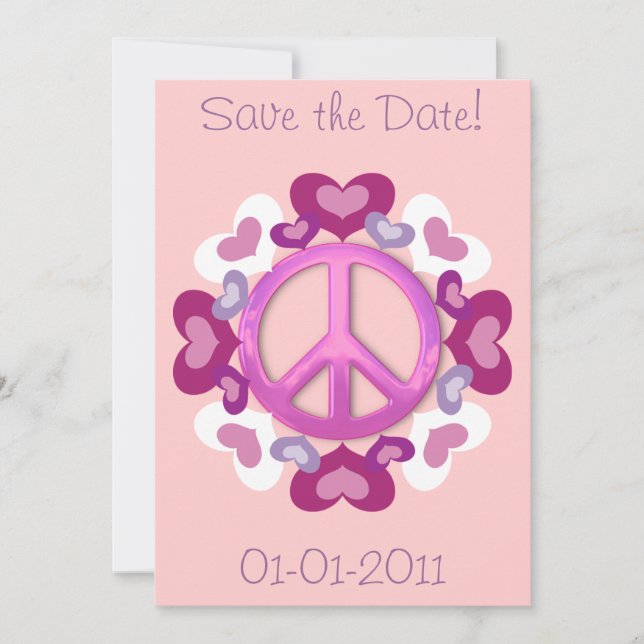 Fredstecken för Rosa av söt och inbjudningar till  (Framsida)