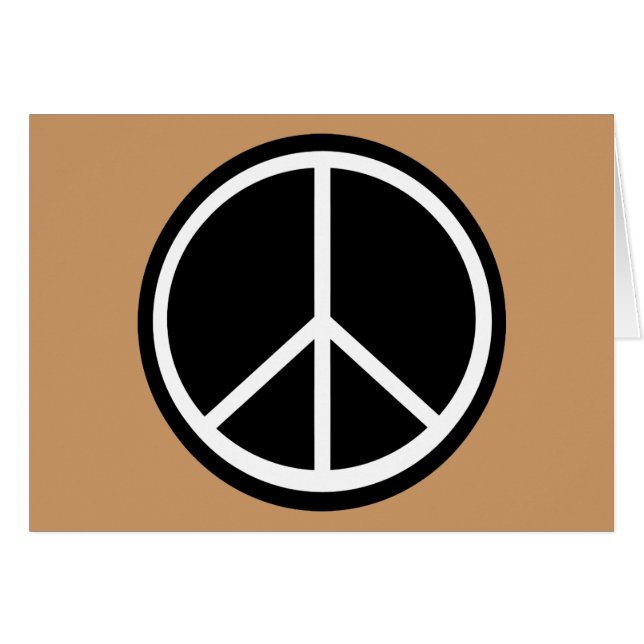 Fredstecken för svart vit för klassiker Retro Hälsningskort (Framsidan Horizontal)