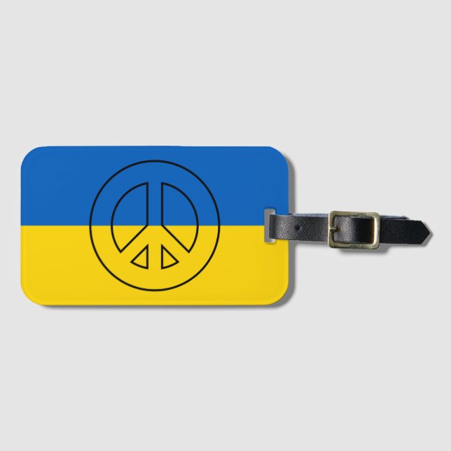 Fredstecken för ukrainskt flagga bagagebricka (Framsida horisontal)