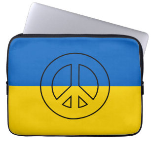 Fredstecken för ukrainskt flagga laptop fodral