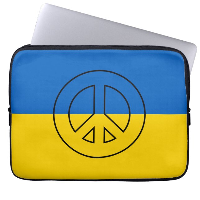Fredstecken för ukrainskt flagga laptop fodral (Framsidan)