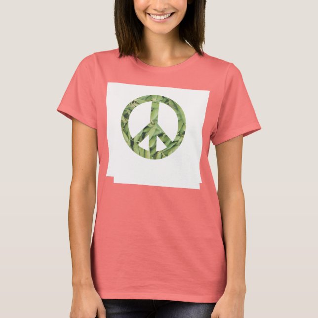 Fredstecken Grönt Beans Tshirt Tee Shirt (Framsida)