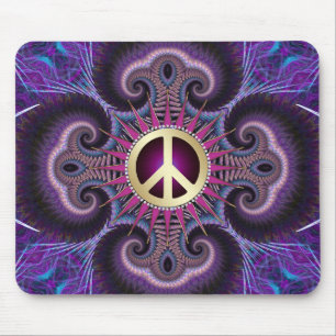 Fredstecken Groovy Fractales Lila Mousepad Musmatta