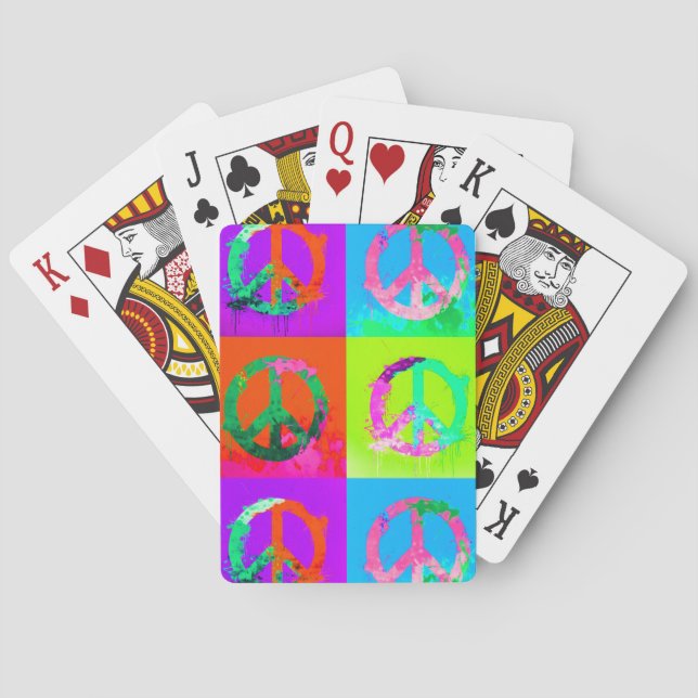 Fredstecken groovy tie dye graffiti sprayart casinokort (Baksidan)